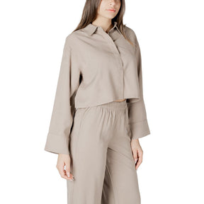 Only Beigefarbene Viskose-Bluse
