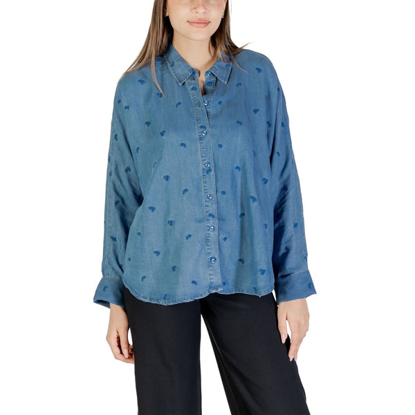 Only Blaue Tencel-Bluse