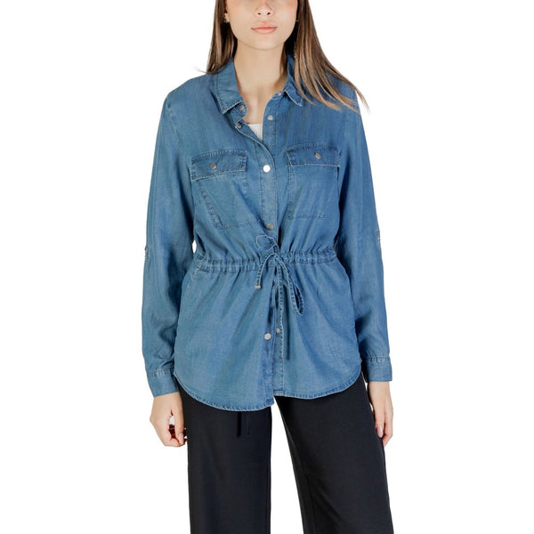 Only Blaue Tencel-Bluse