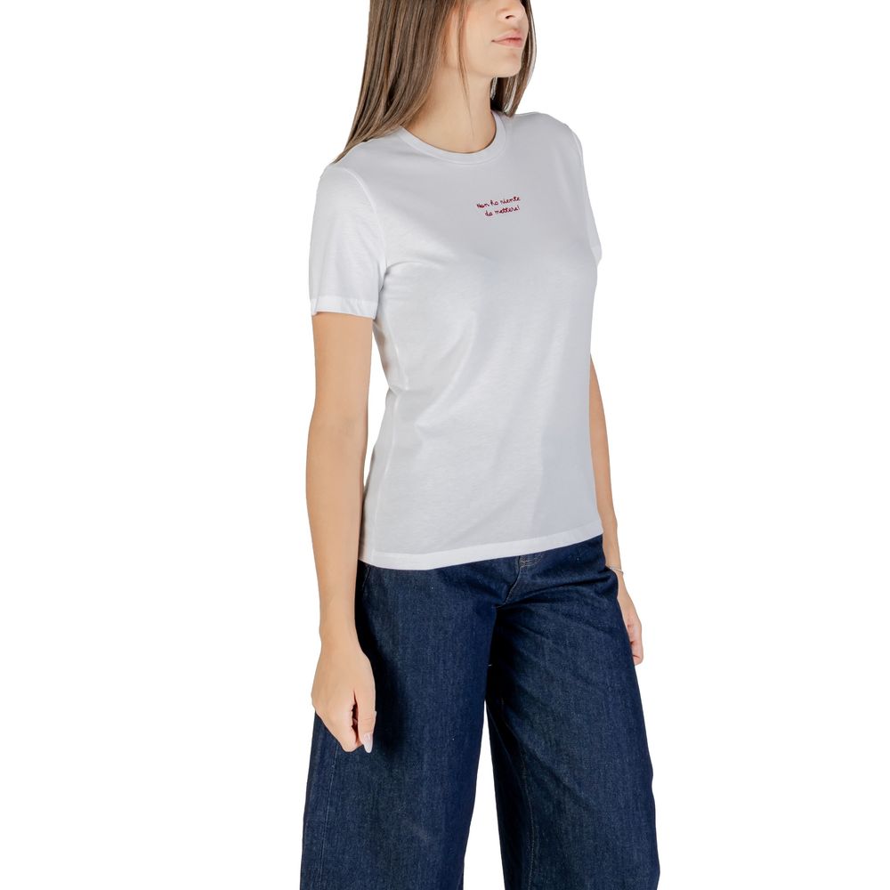 Only Bordeauxfarbenes T-Shirt aus Baumwolle