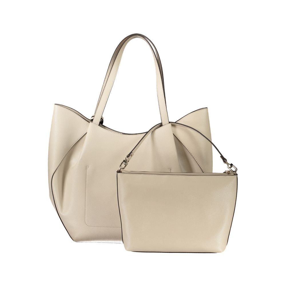 Guess Jeans Beige Polyethylen Frauen Handtasche