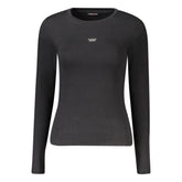 Guess Jeans Schwarzes Baumwoll-T-Shirt für Frauen