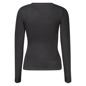 Guess Jeans Schwarzes Baumwoll-T-Shirt für Frauen