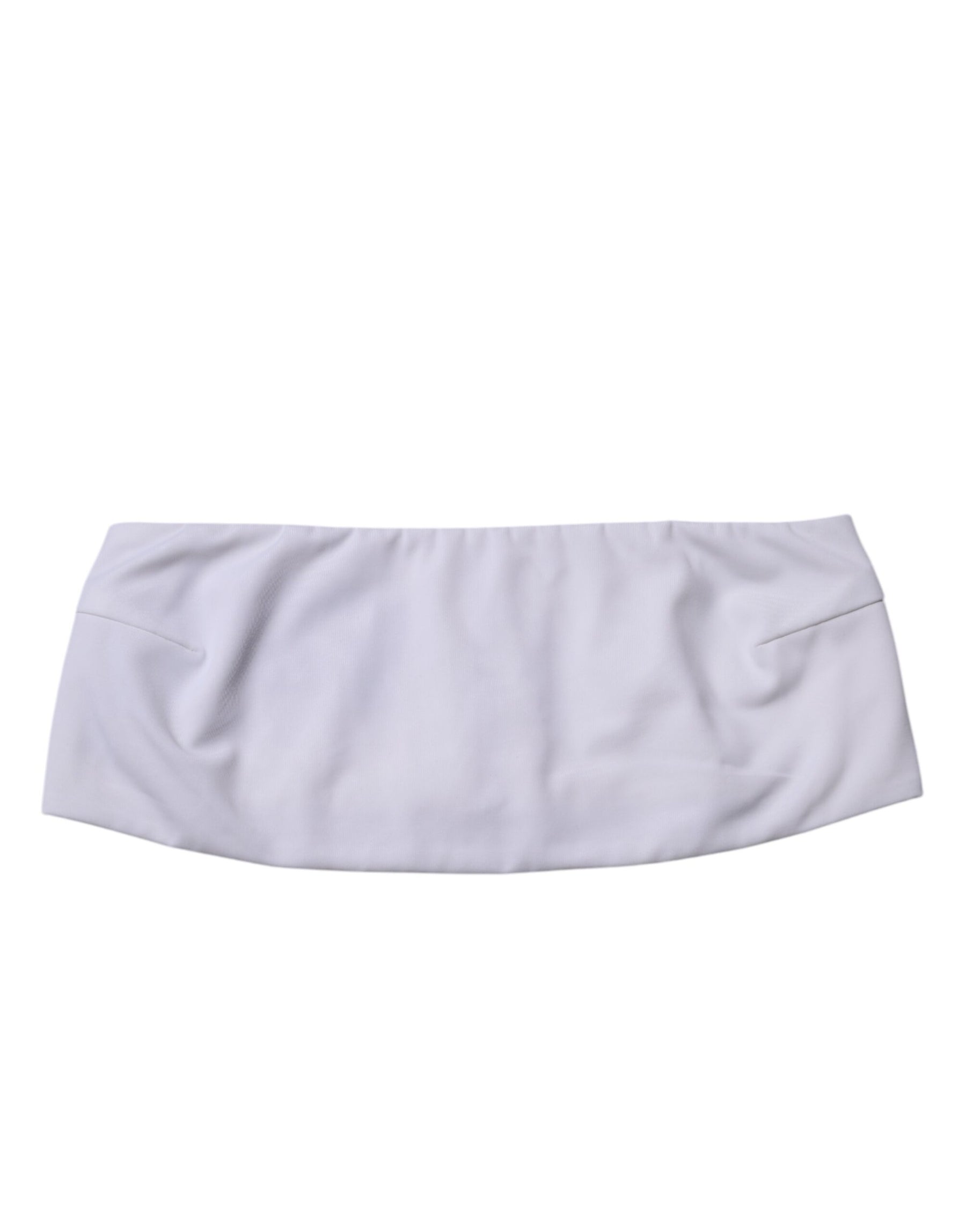 Dolce & Gabbana Weißes trägerloses Bandeau-Top aus einer Nylonmischung