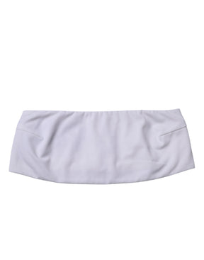 Dolce & Gabbana Weißes trägerloses Bandeau-Top aus einer Nylonmischung