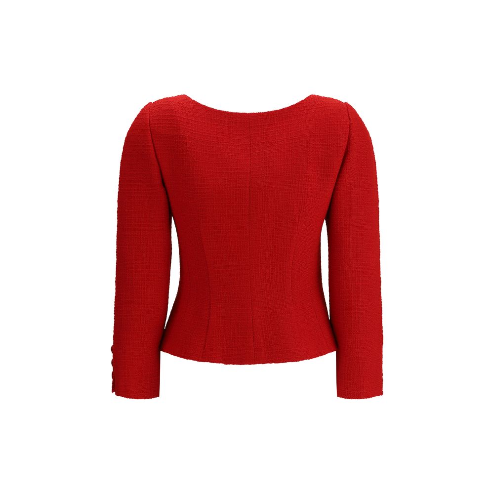 Valentino Kurze Jacke aus einfarbigem Woll-Tweed