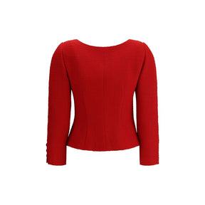 Valentino Kurze Jacke aus einfarbigem Woll-Tweed