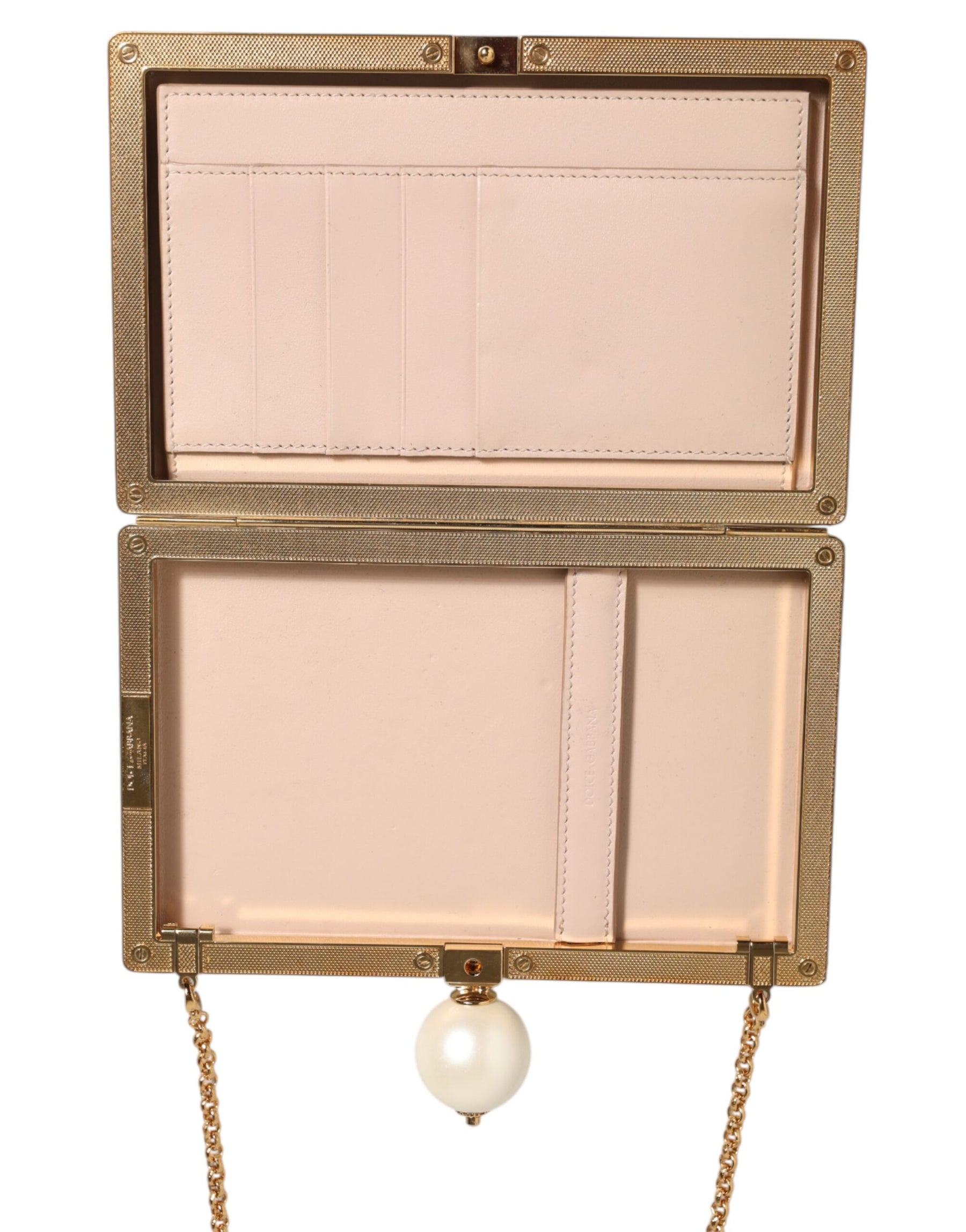 Dolce & Gabbana Weiß Rose Stickerei Seide Gold Frame Clutch Geldbeutel Tasche