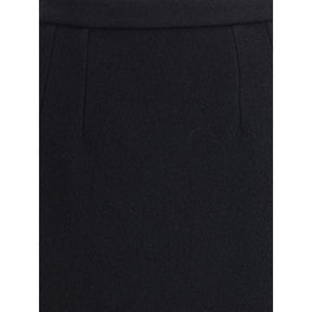Dolce & Gabbana Langer Rock aus schwarzer Wollfleece