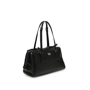 Dolce & Gabbana Schwarze Schultertasche aus Kalbsleder Bos Taurus