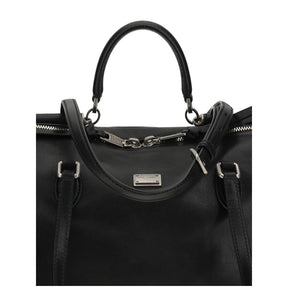 Dolce & Gabbana Schwarze Schultertasche aus Kalbsleder Bos Taurus