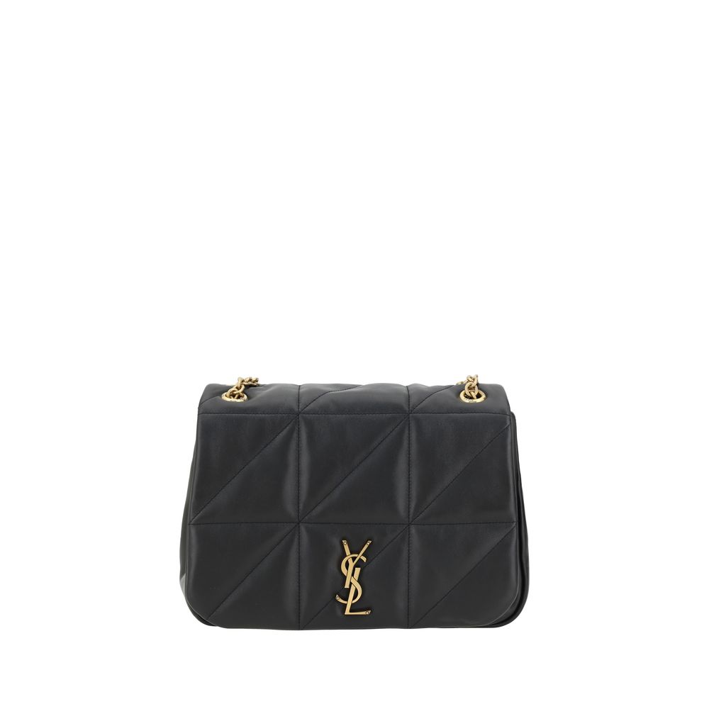 Saint Laurent Schwarze Kalbshaut Bos Taurus Schultertasche