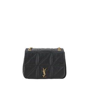 Saint Laurent Schwarze Kalbshaut Bos Taurus Schultertasche