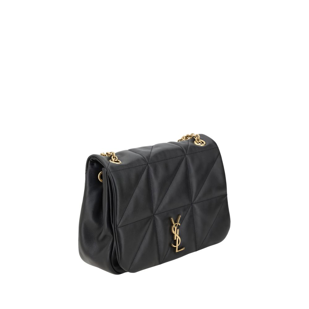 Saint Laurent Schwarze Kalbshaut Bos Taurus Schultertasche