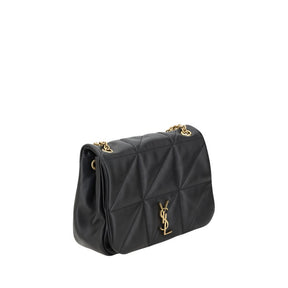 Saint Laurent Schwarze Kalbshaut Bos Taurus Schultertasche