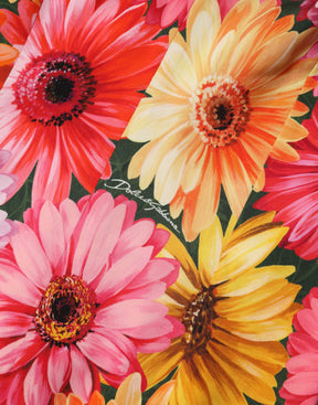 Dolce & Gabbana Multicolor Seiden-Midikleid mit Blumendruck