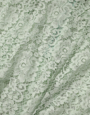 Dolce & Gabbana Mintgrünes Midikleid mit Blumenmuster und Spitzenbesatz