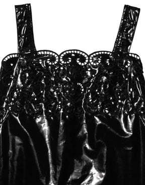 Dolce & Gabbana Schwarzer Ausschnitt A-Linie Etuikleid Minikleid