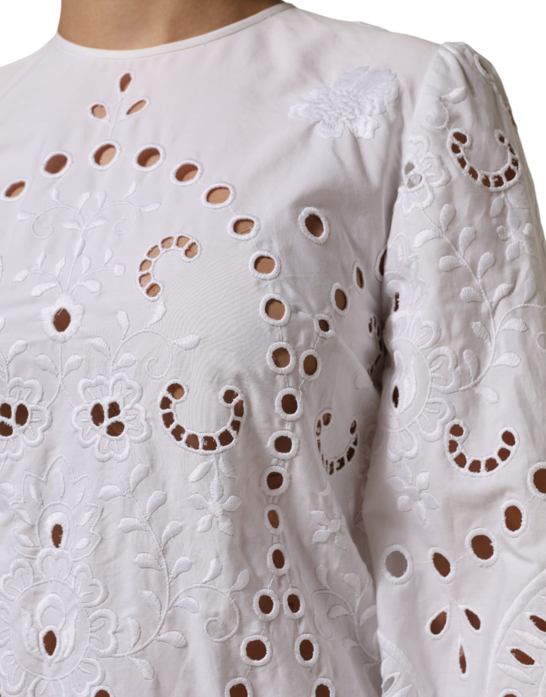 Dolce & Gabbana Weißes ausgeschnittenes Etuikleid in A-Linie Mini-Kleid