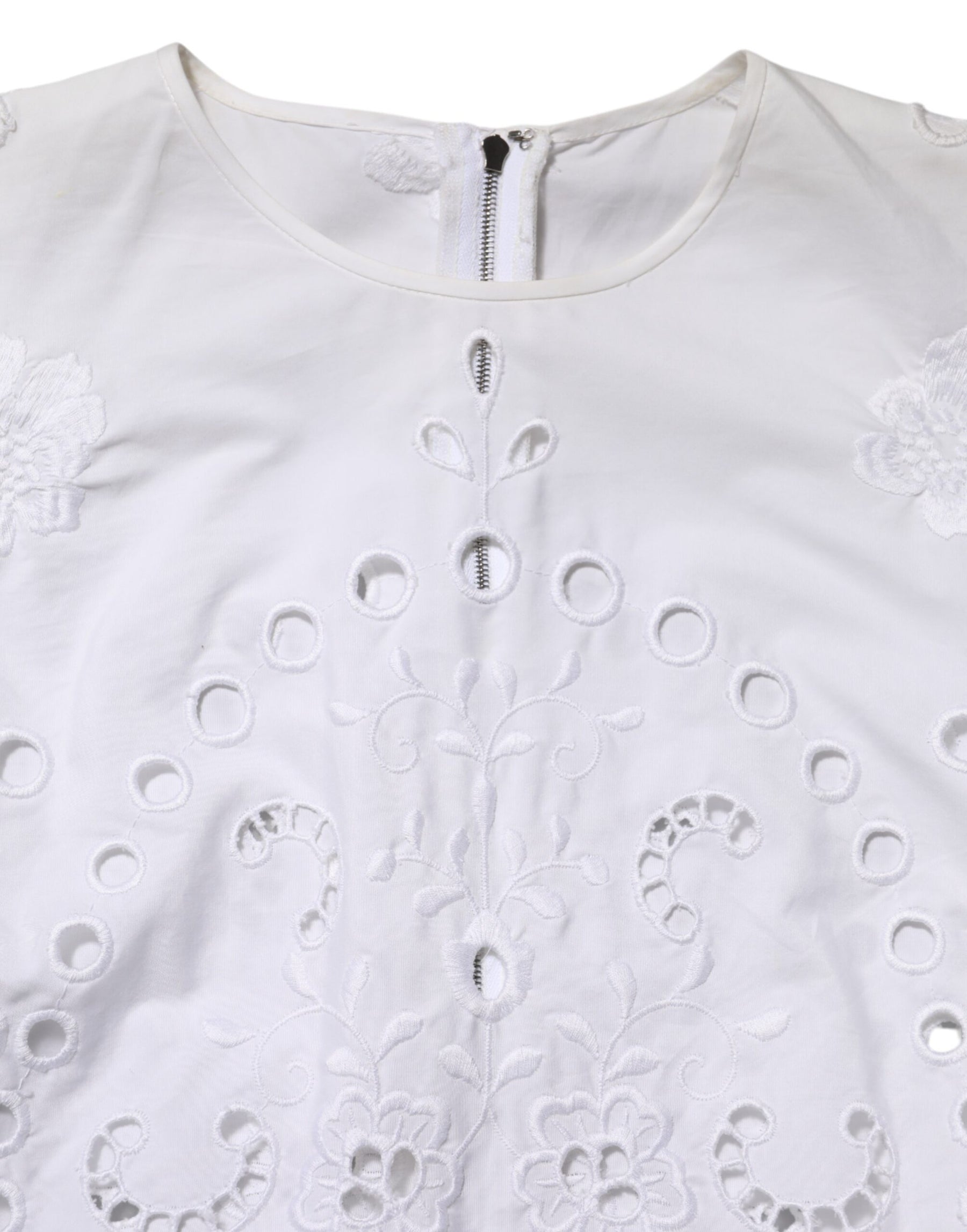 Dolce & Gabbana Weißes ausgeschnittenes Etuikleid in A-Linie Mini-Kleid