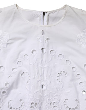 Dolce & Gabbana Weißes ausgeschnittenes Etuikleid in A-Linie Mini-Kleid