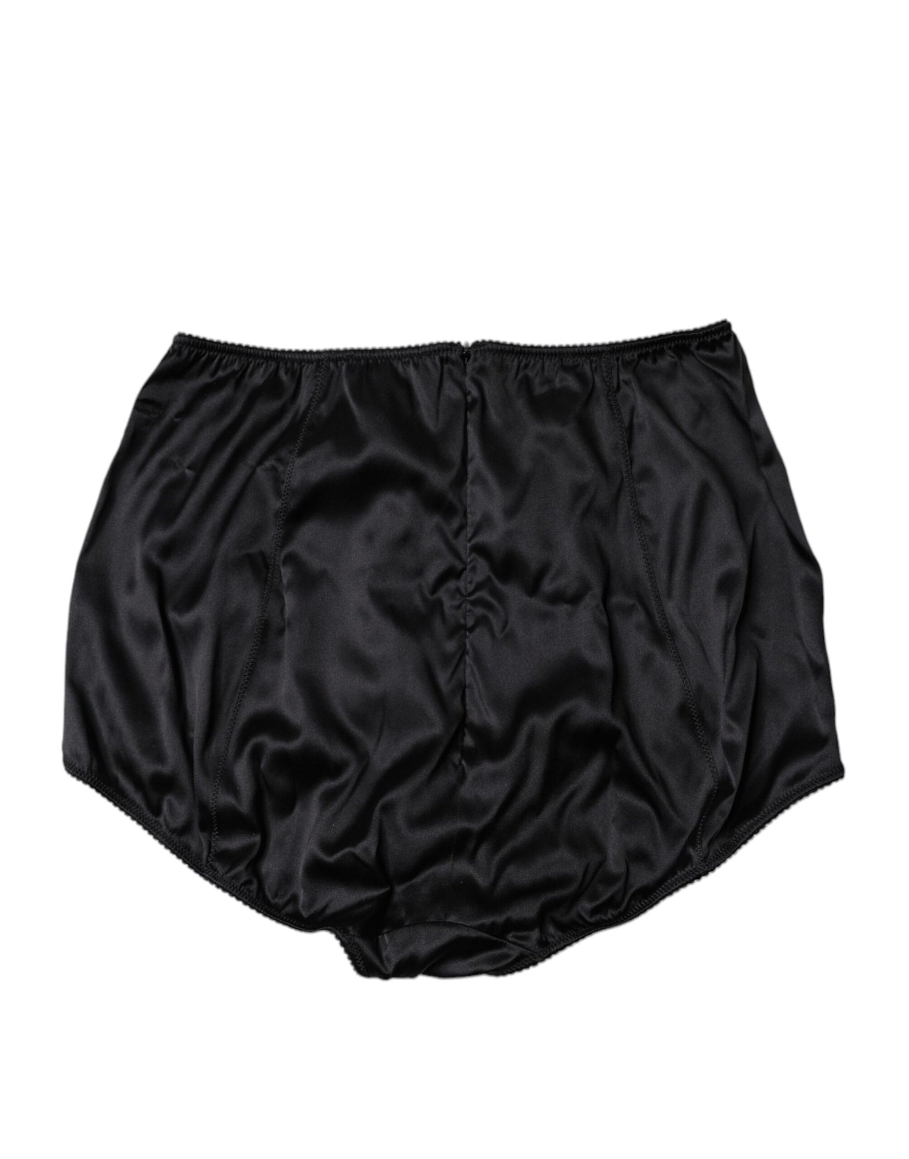 Dolce & Gabbana Schwarzes Seiden-Stretch-Mieder mit hoher Taille Unterwäsche