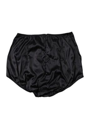 Dolce & Gabbana Schwarzes Seiden-Stretch-Mieder mit hoher Taille Unterwäsche