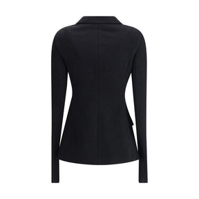 Dolce & Gabbana Schwarzer Wollmantel aus Fleece