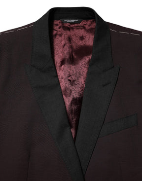 Dolce & Gabbana Maroon Wolle 2 Knöpfe Anzug Jacke Blazer