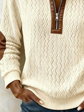 Kuscheliger Damen Winter Colorblock Pullover mit Stehkragen