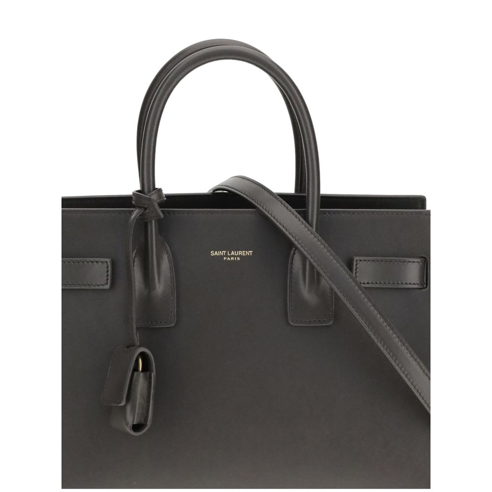 Saint Laurent Graue Kalbshaut Bos Taurus Schultertasche