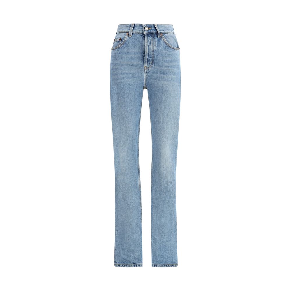 Saint Laurent Hellblaue Baumwoll-Jeans im Slim-Fit-Schnitt