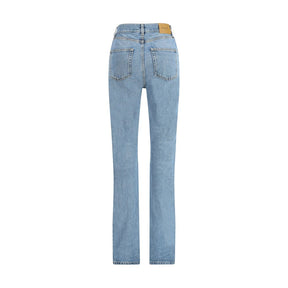 Saint Laurent Hellblaue Baumwoll-Jeans im Slim-Fit-Schnitt