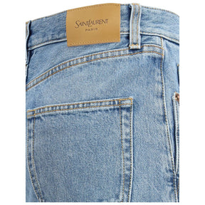 Saint Laurent Hellblaue Baumwoll-Jeans im Slim-Fit-Schnitt