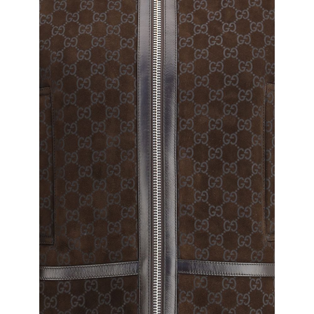Gucci Braune Lederjacke