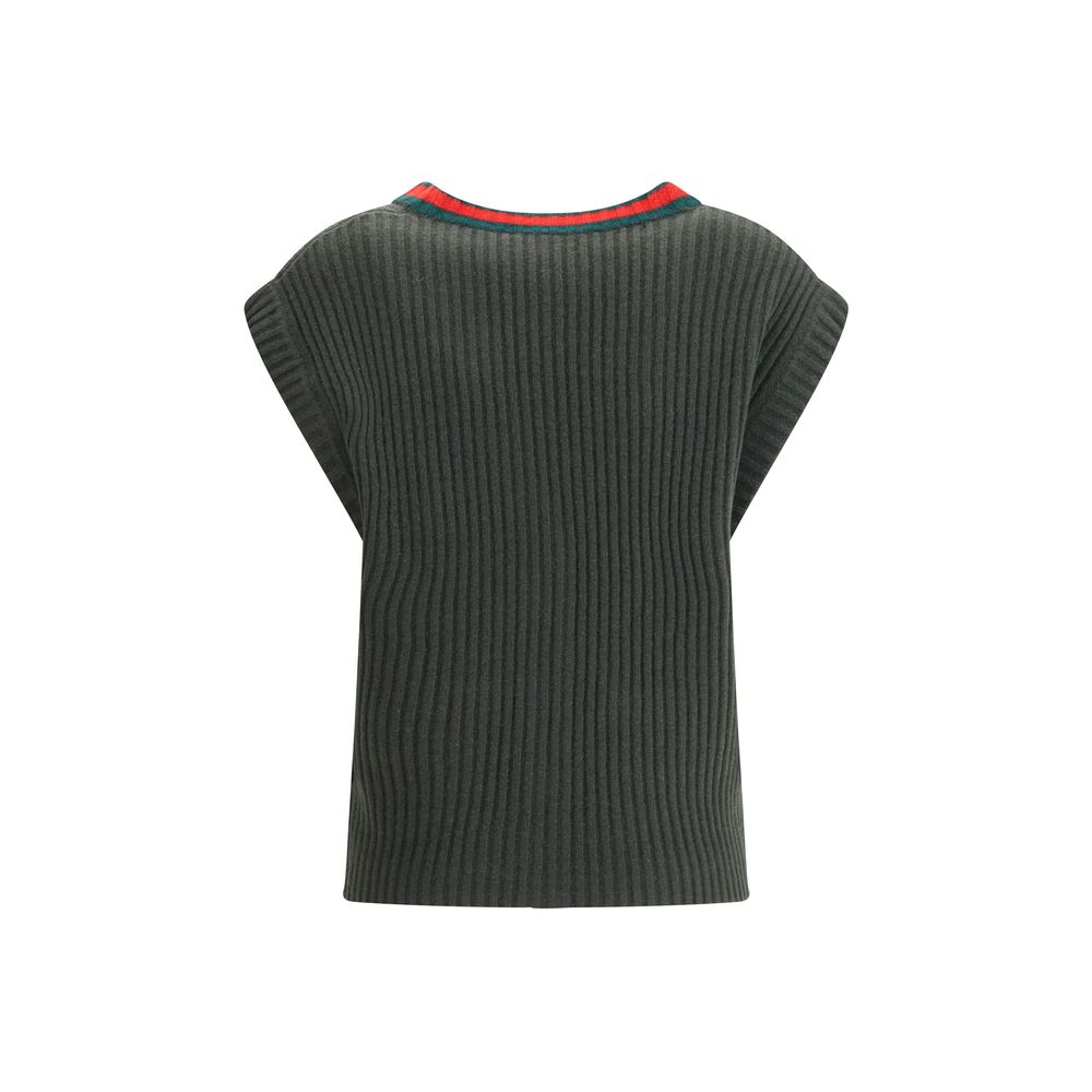 Gucci Grüner Wollpullover ohne Ärmel