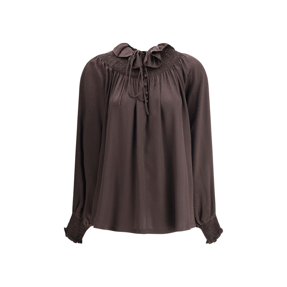 Burberry Braune Seidenbluse