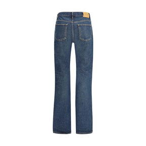 Saint Laurent Gerade geschnittene Jeans aus blauem Baumwoll-Denim