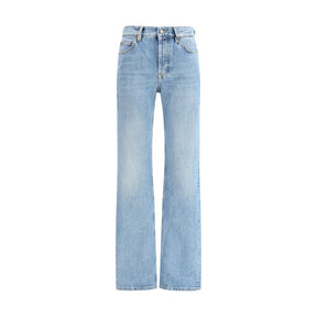 Saint Laurent Hellblaue Baumwolljeans mit geradem Bein