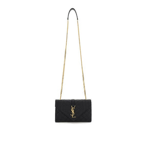 Saint Laurent Schwarze Kalbshaut Bos Taurus Schultertasche