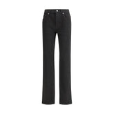 Saint Laurent Schwarze Baumwolljeans mit geradem Bein