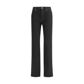 Saint Laurent Schwarze Baumwolljeans mit geradem Bein