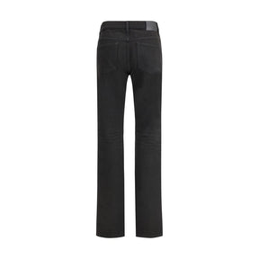 Saint Laurent Schwarze Baumwolljeans mit geradem Bein