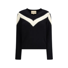 Valentino Schwarzer Woll-Fleece-Sweatshirt