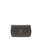 Saint Laurent Grau Kalbsleder Bos Taurus Schultertasche
