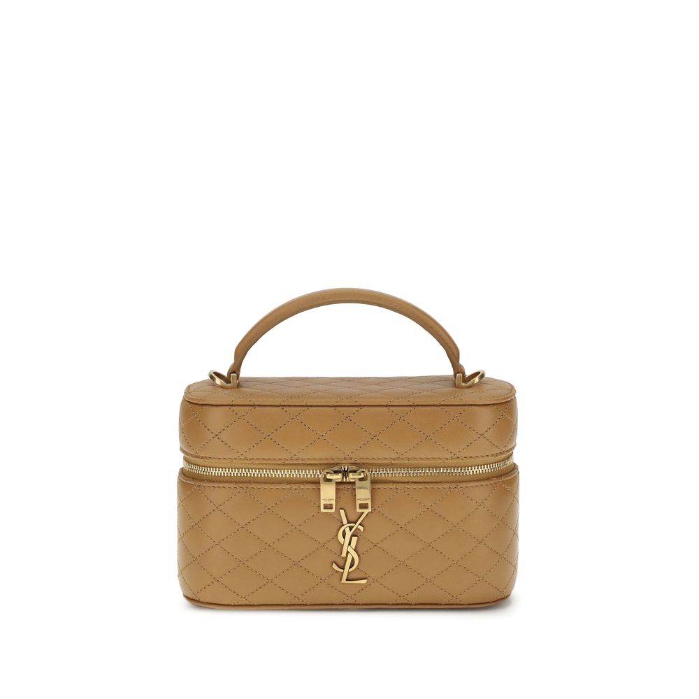 Saint Laurent Beigefarbene Kalbshaut Bos Taurus Handtasche