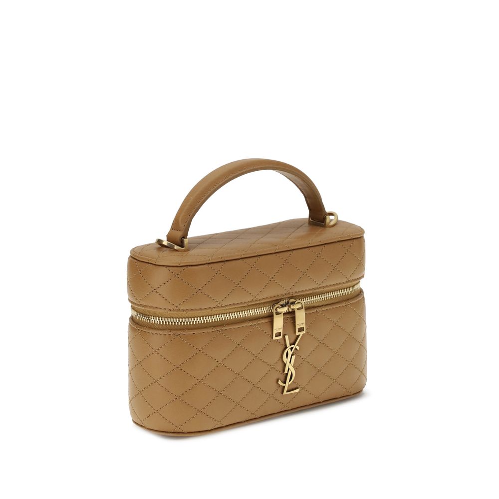 Saint Laurent Beigefarbene Kalbshaut Bos Taurus Handtasche