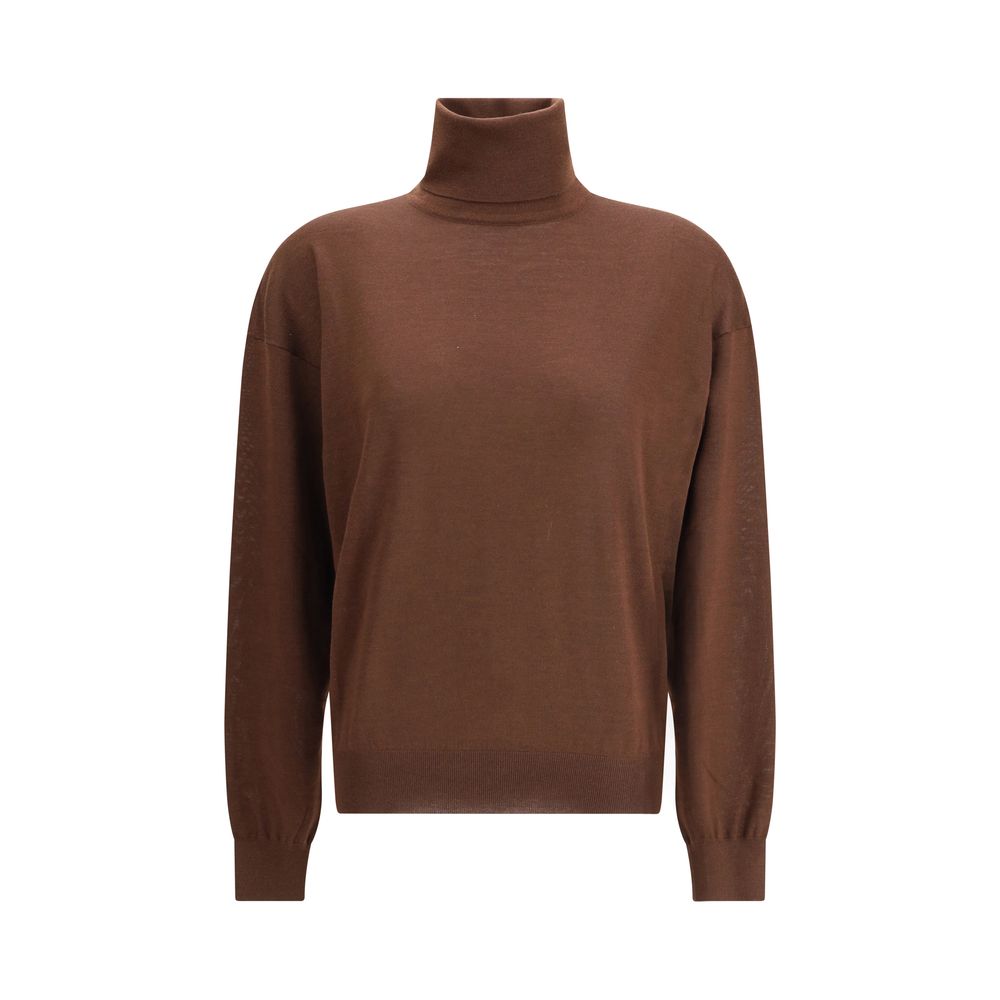 Saint Laurent Brauner Kaschmir-Rollkragenpullover