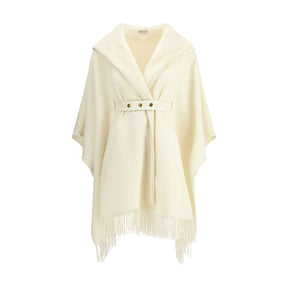 Moncler Mantel aus Wollfleece in Creme