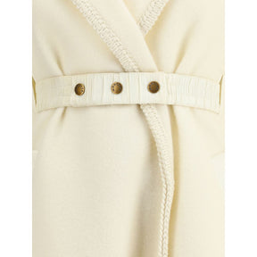 Moncler Mantel aus Wollfleece in Creme